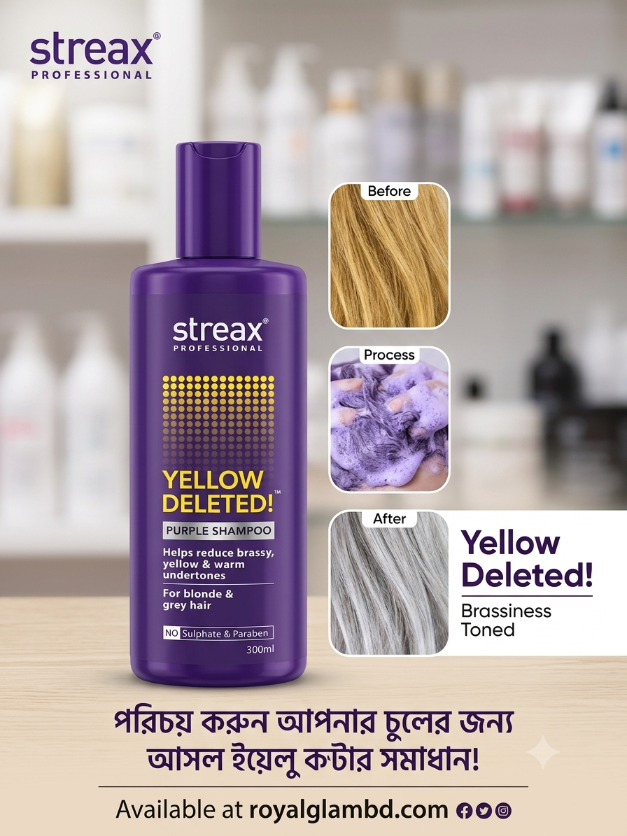 1784131966562 Streax Professional Yellow Deleted!™ Purple Shampoo - Image 1