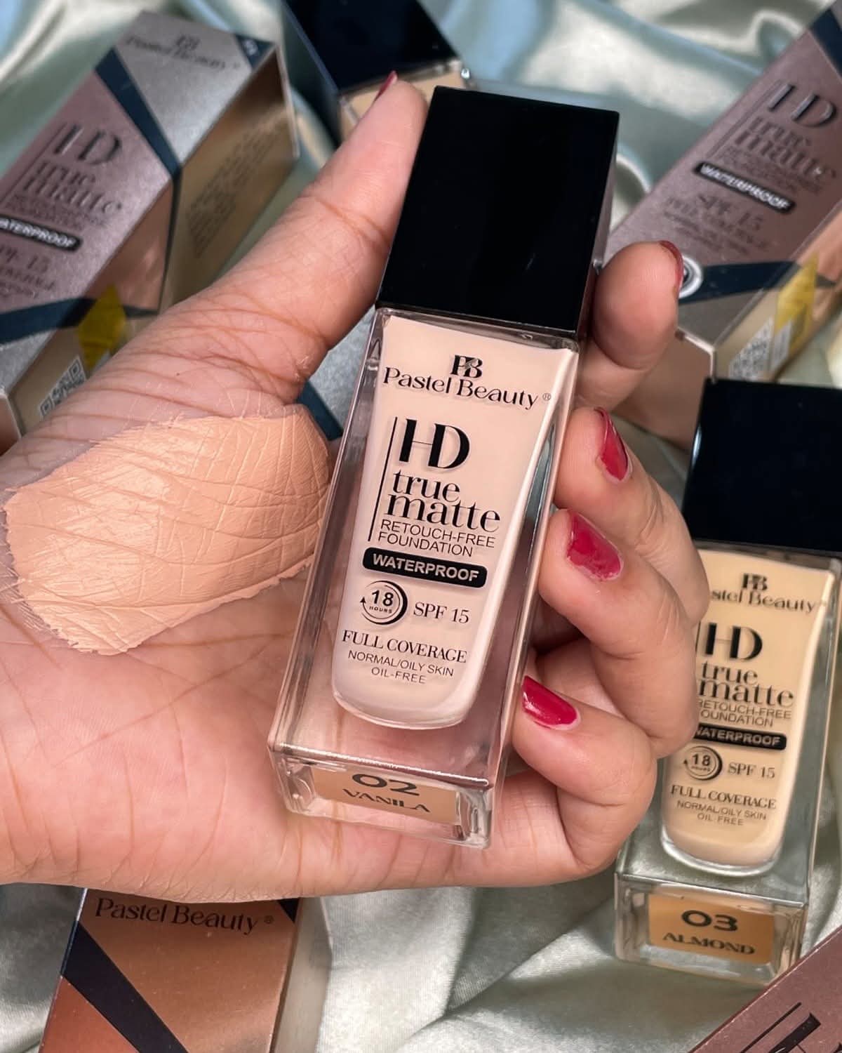 FB_IMG_1784717502546 Pastel Beauty HD True Matte Retouch-Free Foundation (02 Vanilla) - Image 1