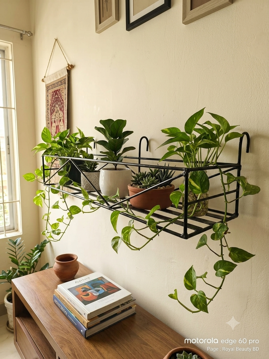 1785851026157 Hanging Balcony & Indoor Metal Planter Rack (Heavy Duty) - Image 1