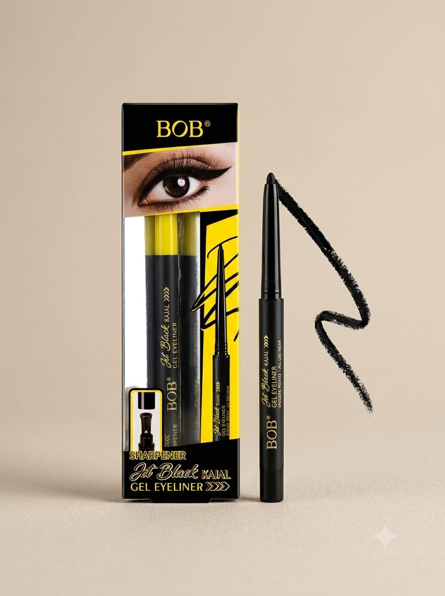 IMG-20260921-WA0092 BOB Jet Black Kajal Gel Eyeliner (with Sharpener) - Image 1