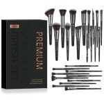 MAANGE 20 Pcs Premium Professional Makeup Brush Set with Box - Black