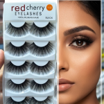 Red Cherry False Eyelashes 100% Human Hair - Y180 (5 Pairs, Black)