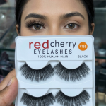 Red Cherry False Eyelashes 100% Human Hair - Y155 (5 Pairs, Black)