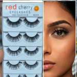 Red Cherry False Eyelashes 100% Human Hair - Y141 (5 Pairs, Black)