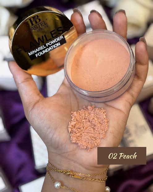 images (2) Pastel Beauty Flawless Mineral Powder Foundation - 02 Peach - Image 1